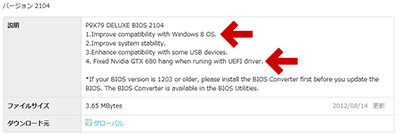 P9X79 Deluxeの場合、BIOS 2104以降が対応
