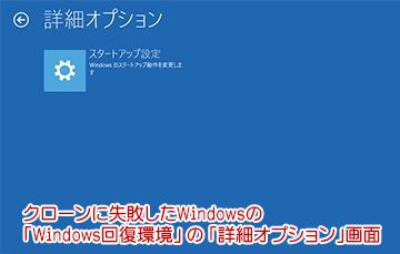Windows回復環境（トラブルシューティング）画面