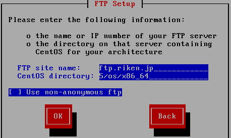 FTPサーバー指定