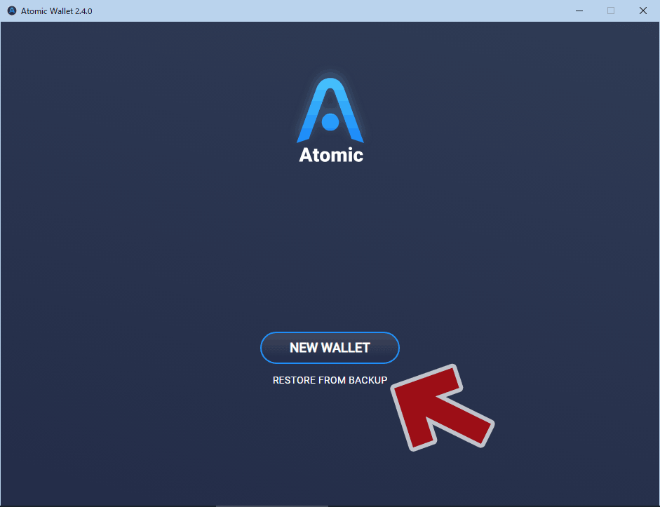 Atomic Wallet 起動画面