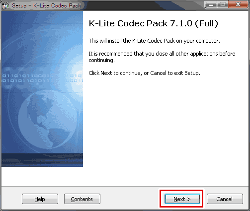 K-Lite Codec Packのインストール