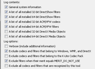 K-Lite Codec Packの使い方：ログ生成