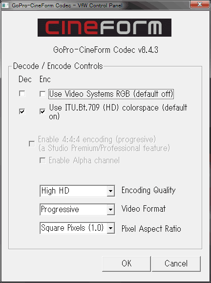 Gopro cineform codec